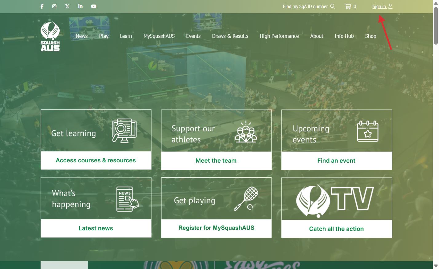 Click on 'Sign in' (top right).