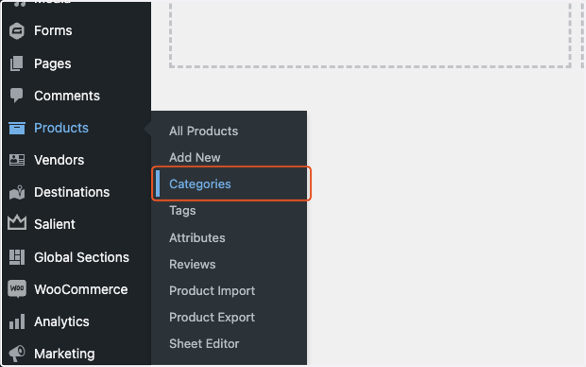Click on Categories.