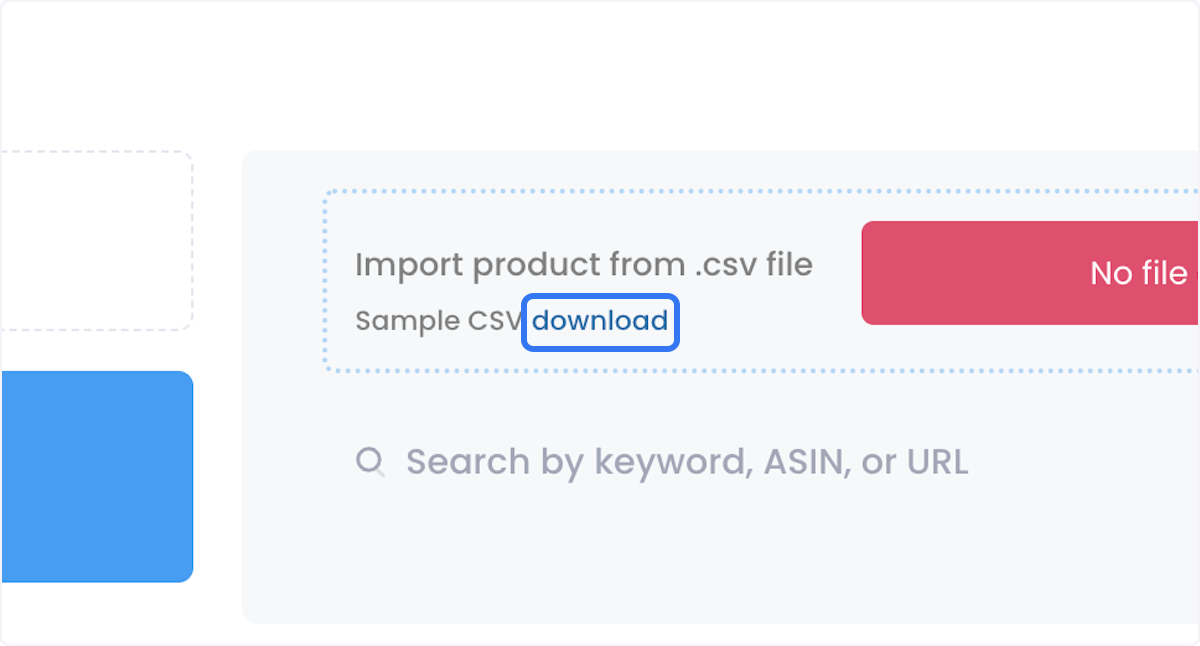 To bulk import, click on Download sample csv