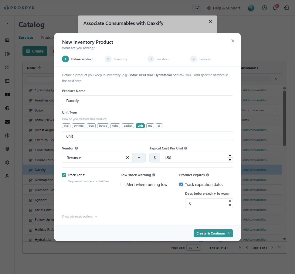 If you'd like to track expiration dates, click Track Expiration Dates