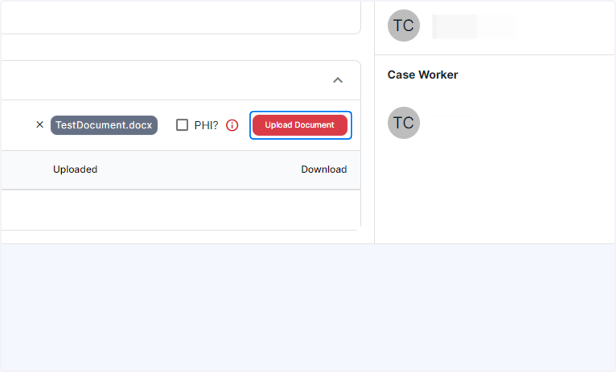 When you are ready, click the Upload Document button