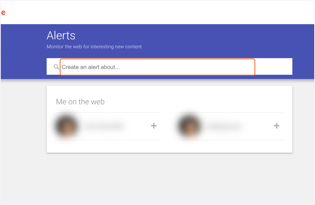 Click on Create an alert about...