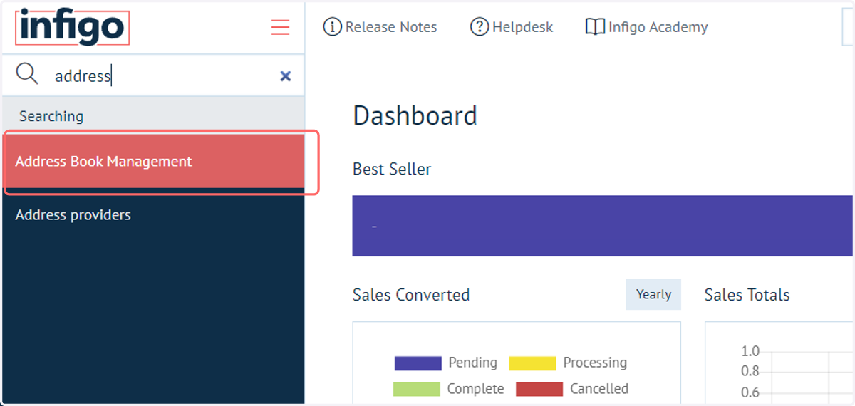 Navigate to Address Book Management