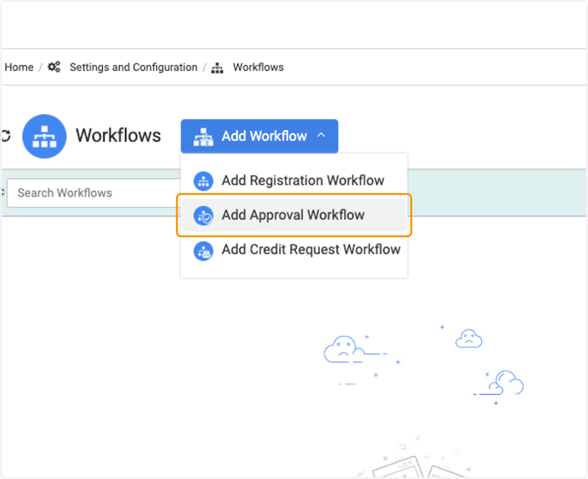 Select Add Approval Workflow