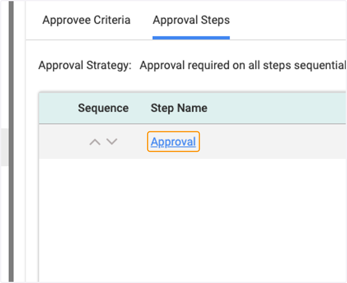 Click on the name of your Approval step