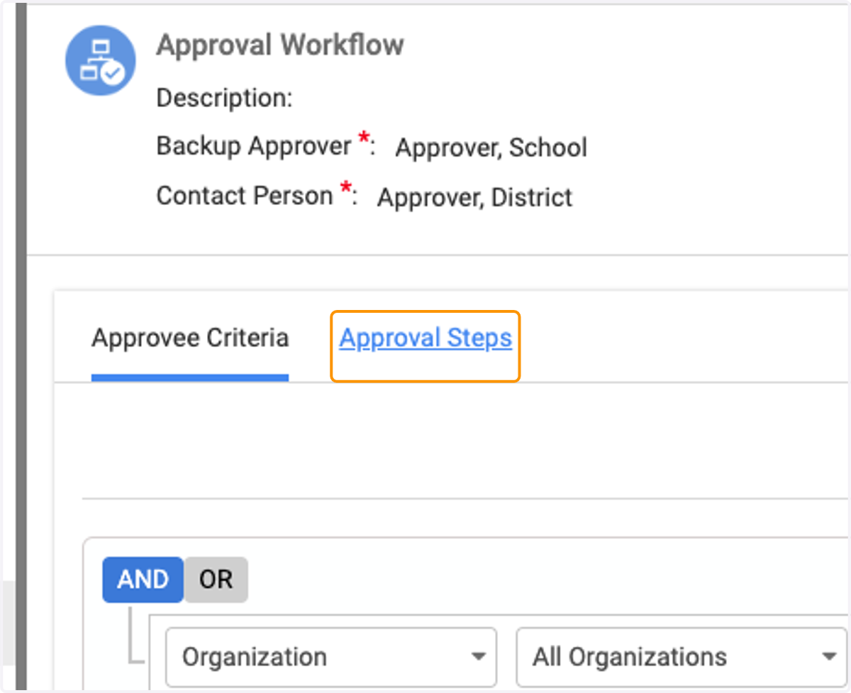 Click on Approval Steps