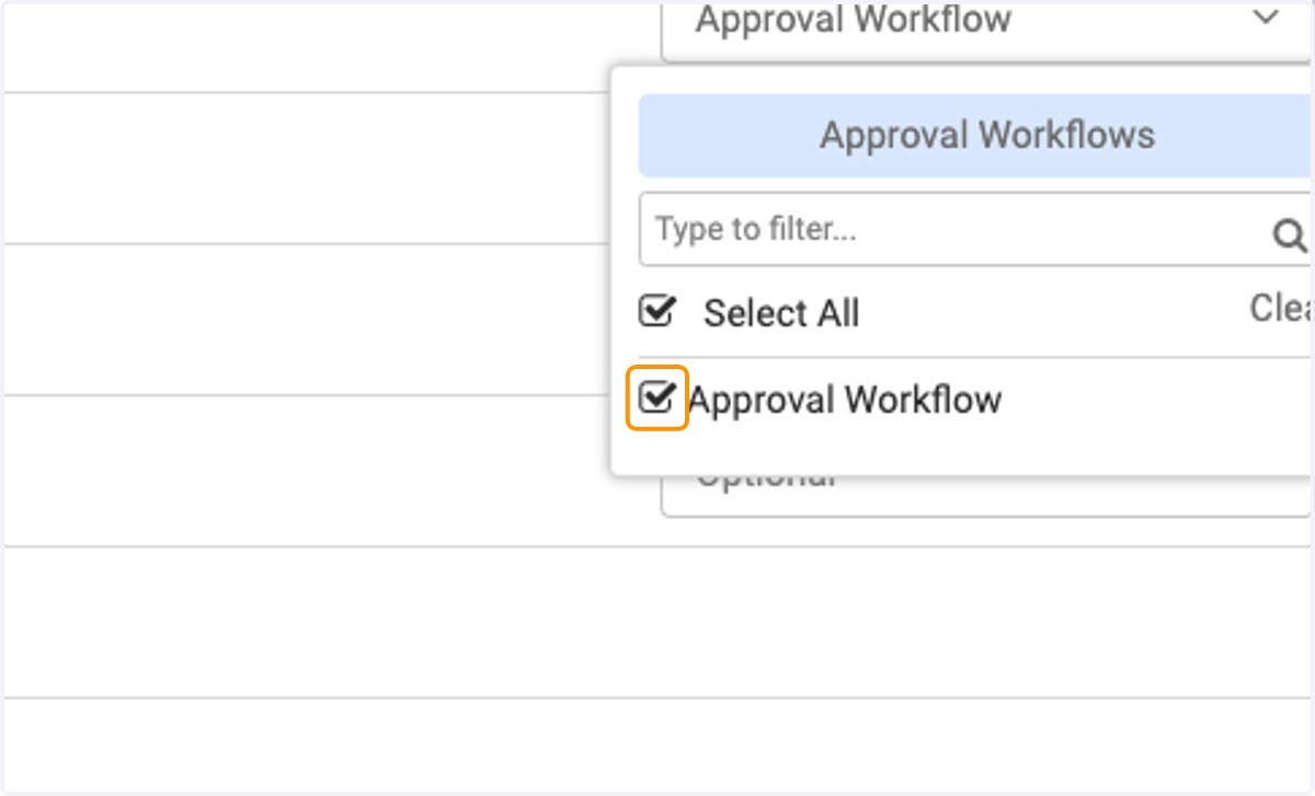 Select your Approval Workflow