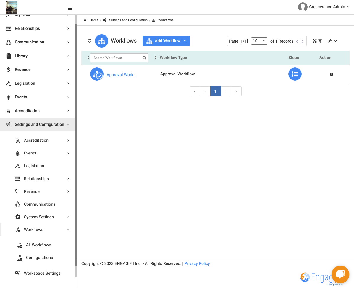 Click on your new Approval Workflow name