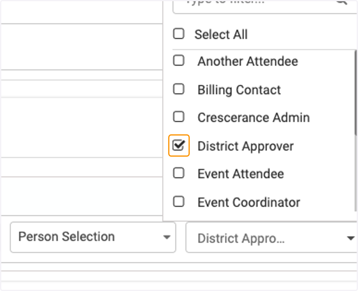 Check the box for the individual(s) you would like to be approvers