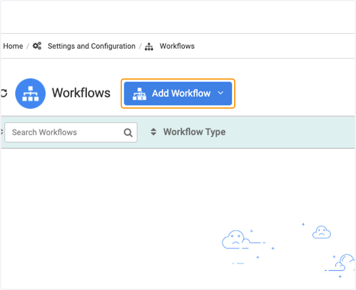 Click on Add Workflow
