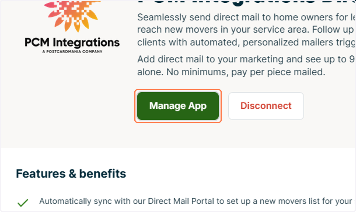 Click on Manage App