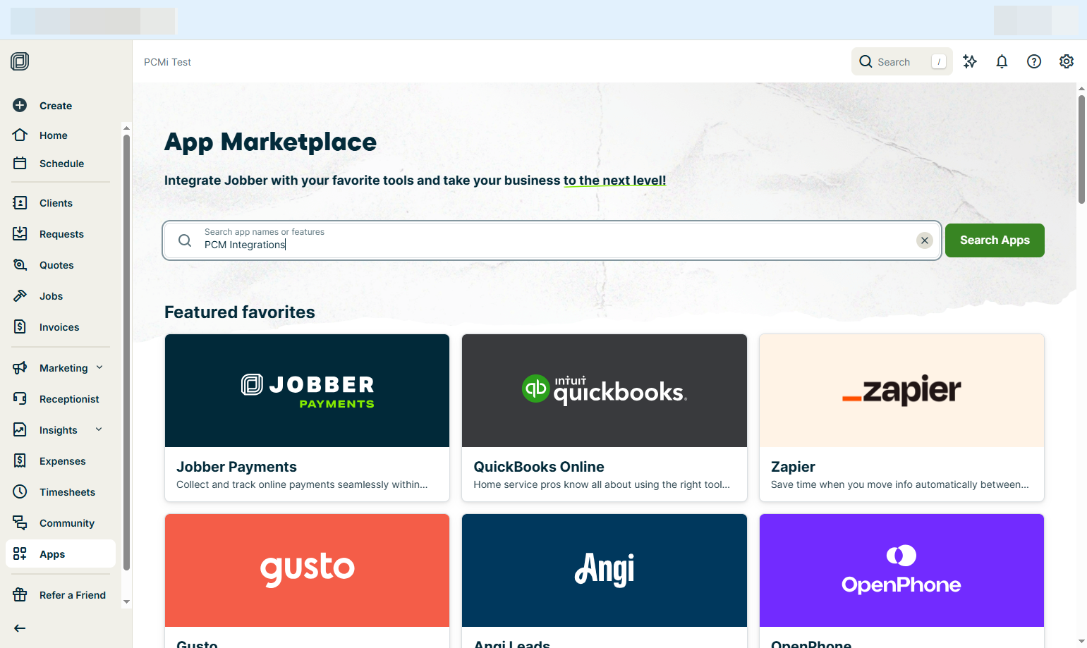Type "PCM Integrations"