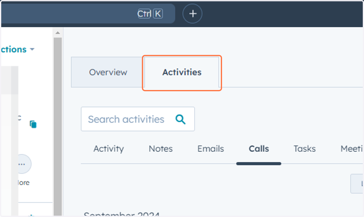 Navigate to the contact and click on the Activities