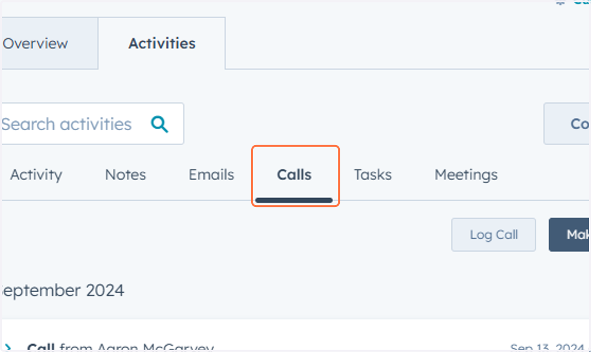 Click on Calls