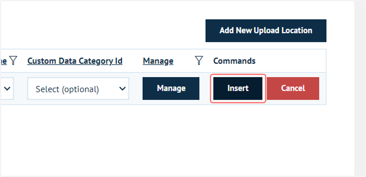 Click on Insert