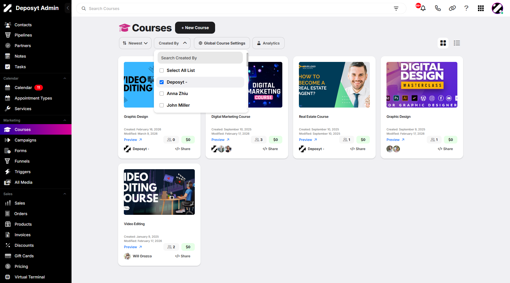 Sorting Courses