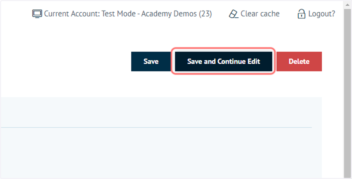 Click on Save and Continue Edit