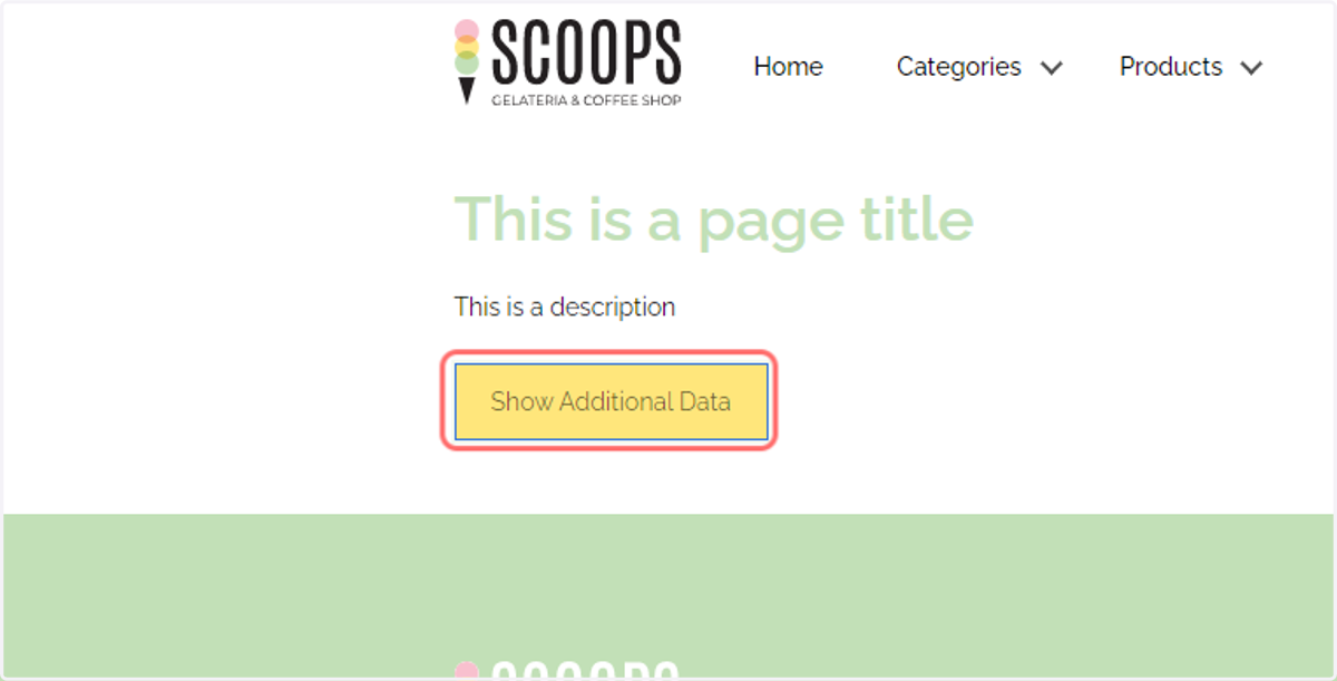 Our page now shows the button. Click on Show Additional Data