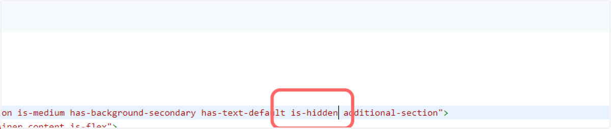 Add the is-hidden attribute