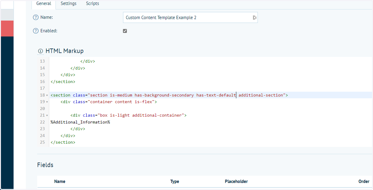 Click on "section is-medium has-background-secondary has-text-default additional-section"