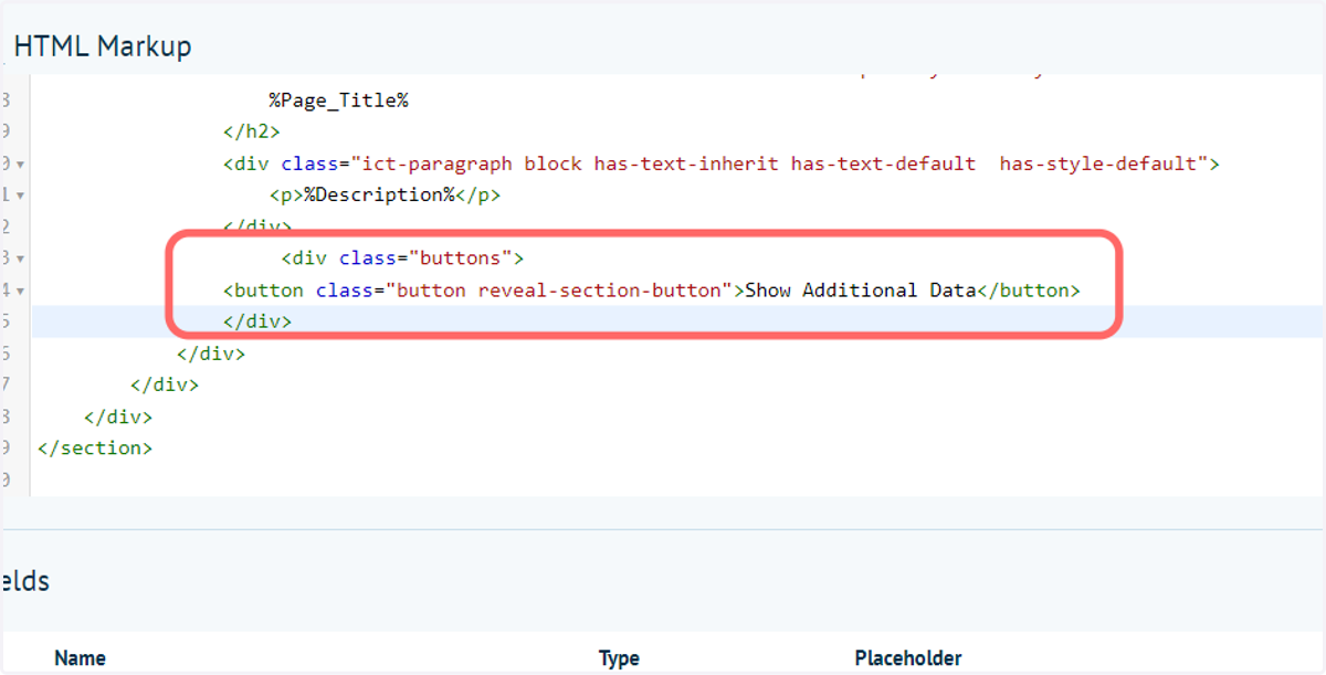 Next, we add some boilerplate code for a button