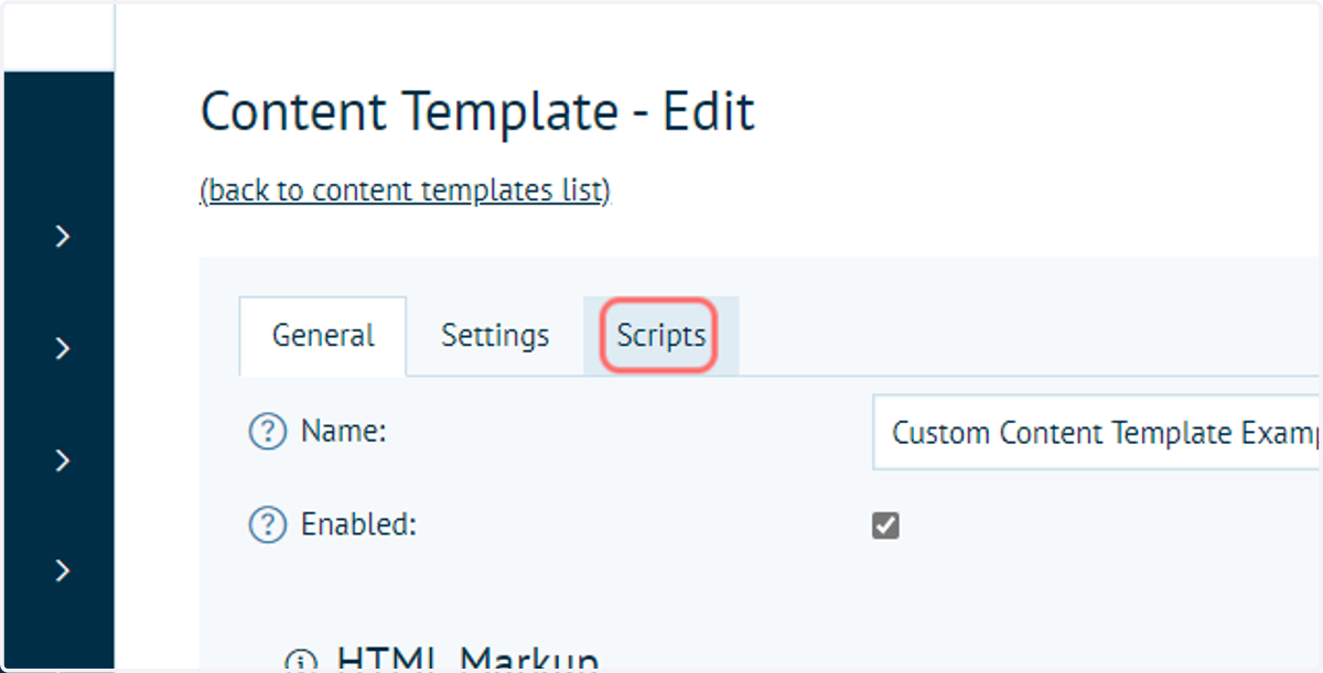 Click on Scripts