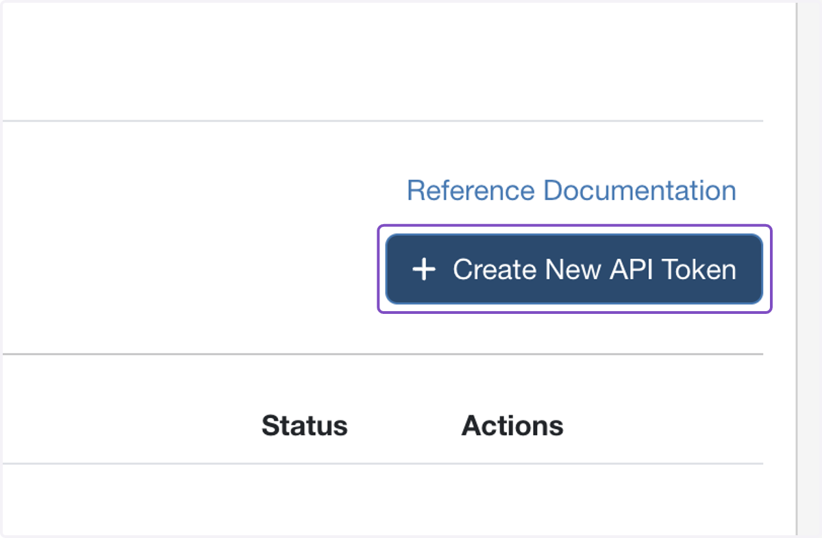 Click on Create New API Token