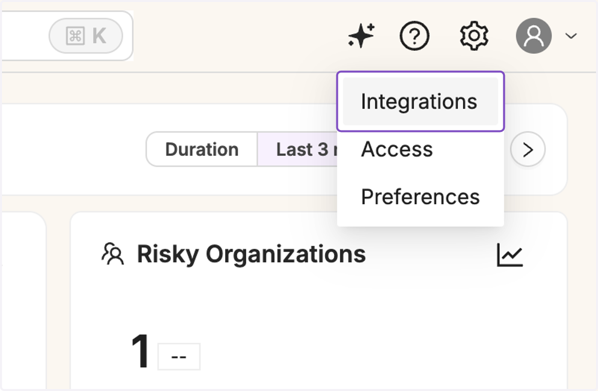 Click on Integrations