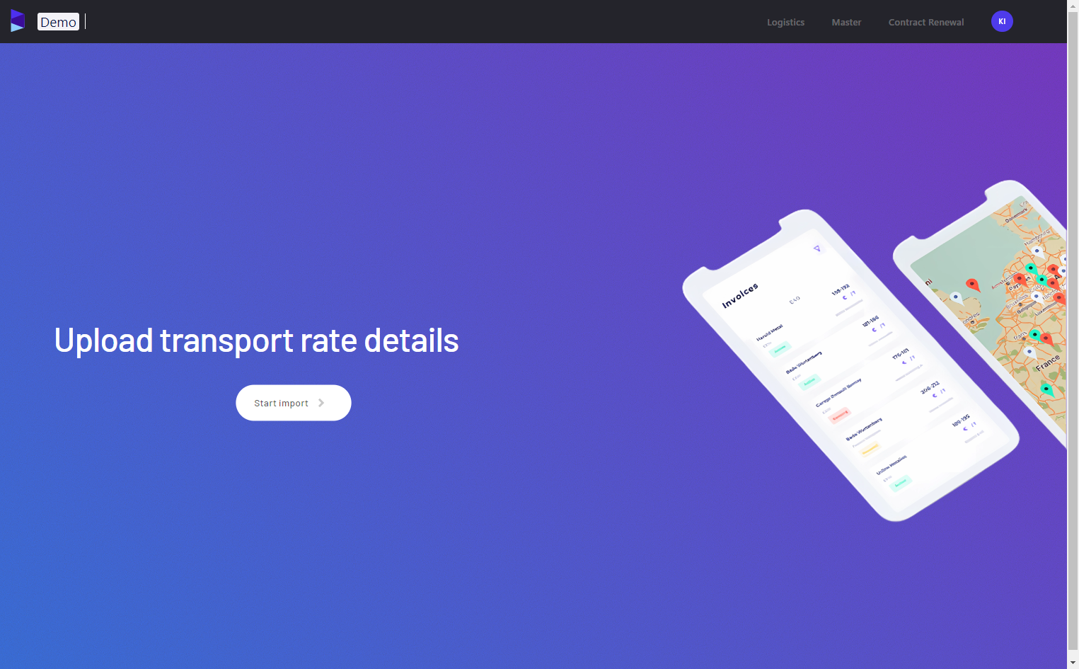 Click on 'Start import'