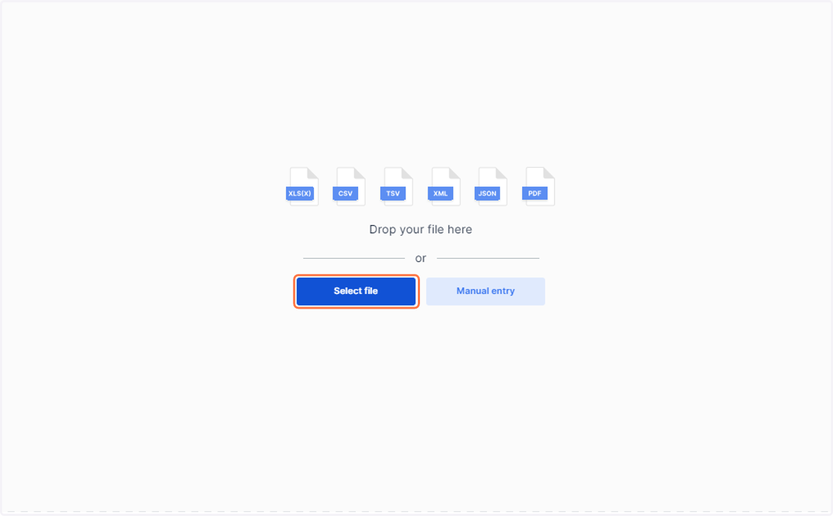 Click on 'Select file' and upload the sheet