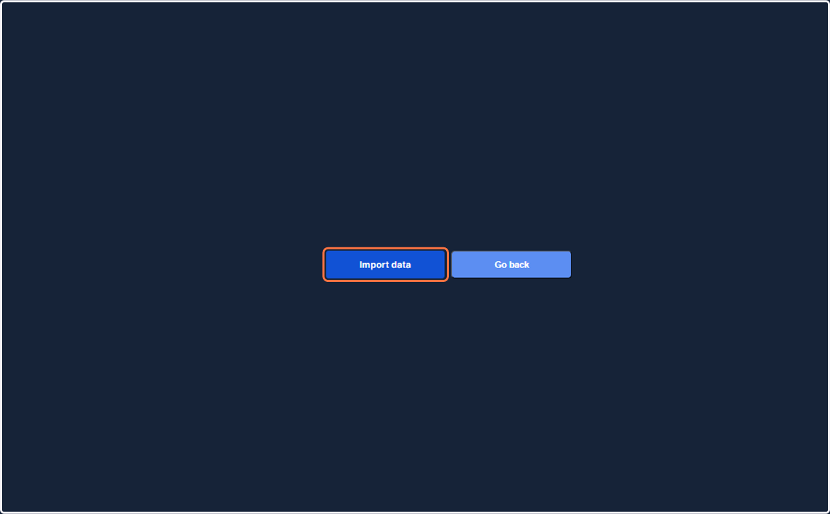 Click on 'Import data'