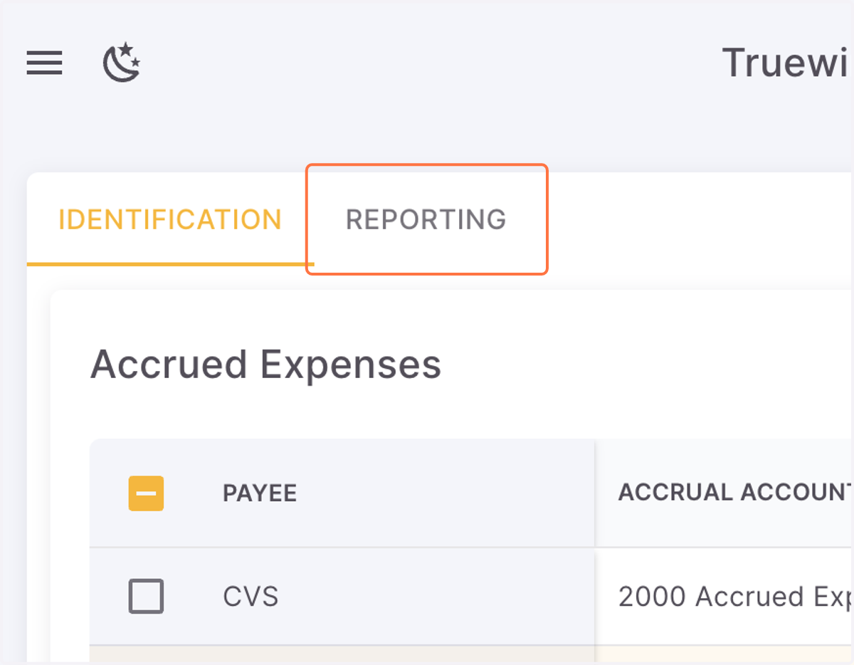 Click on REPORTING