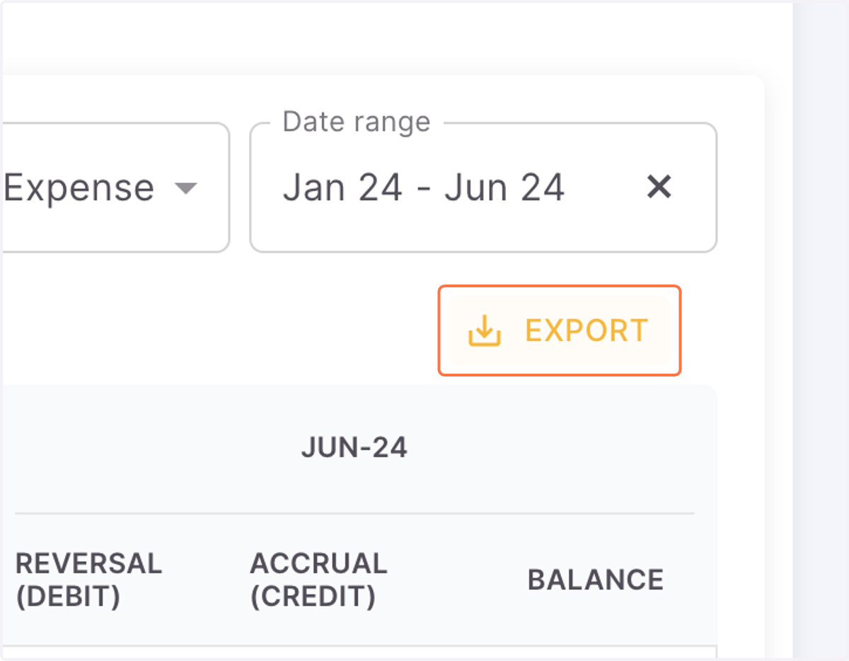 Click on EXPORT