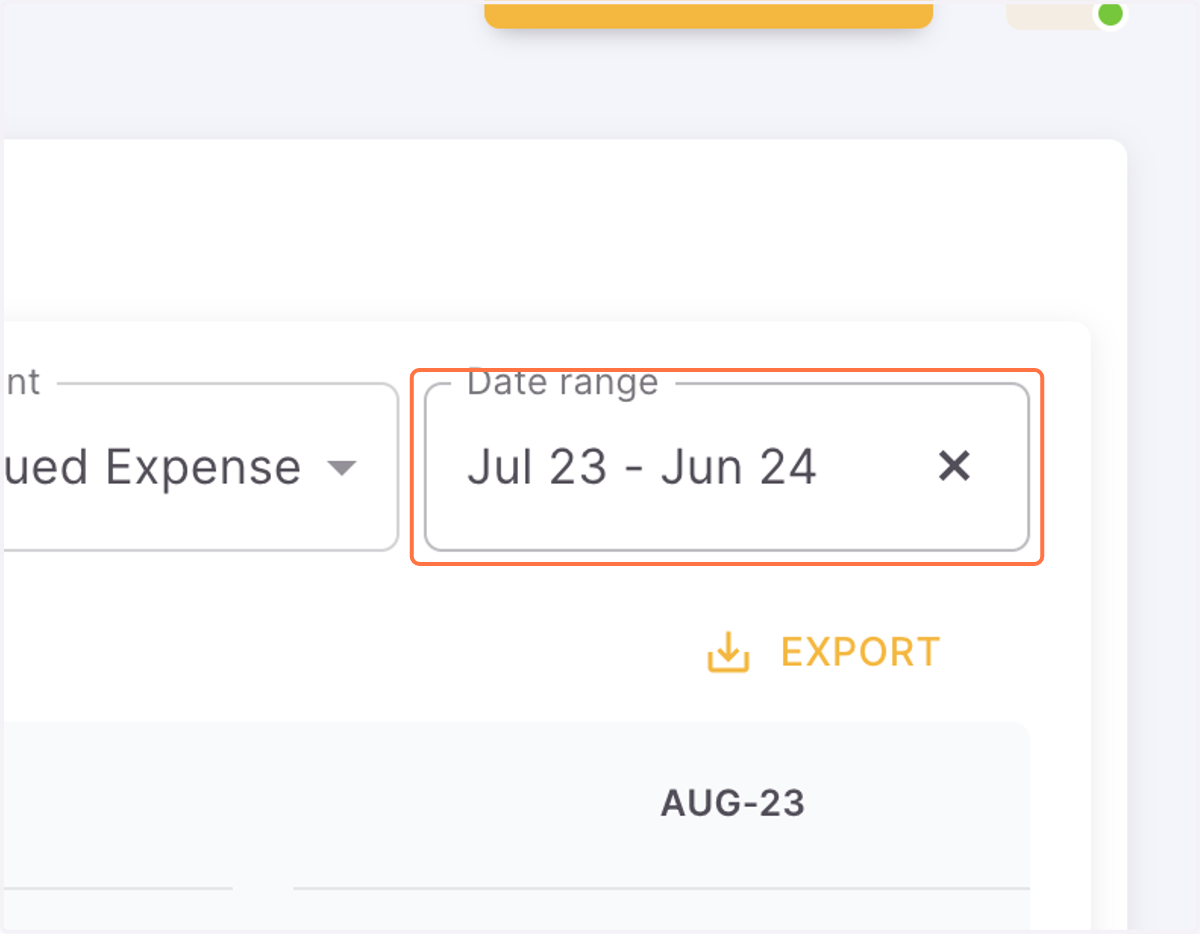 Click on Date range