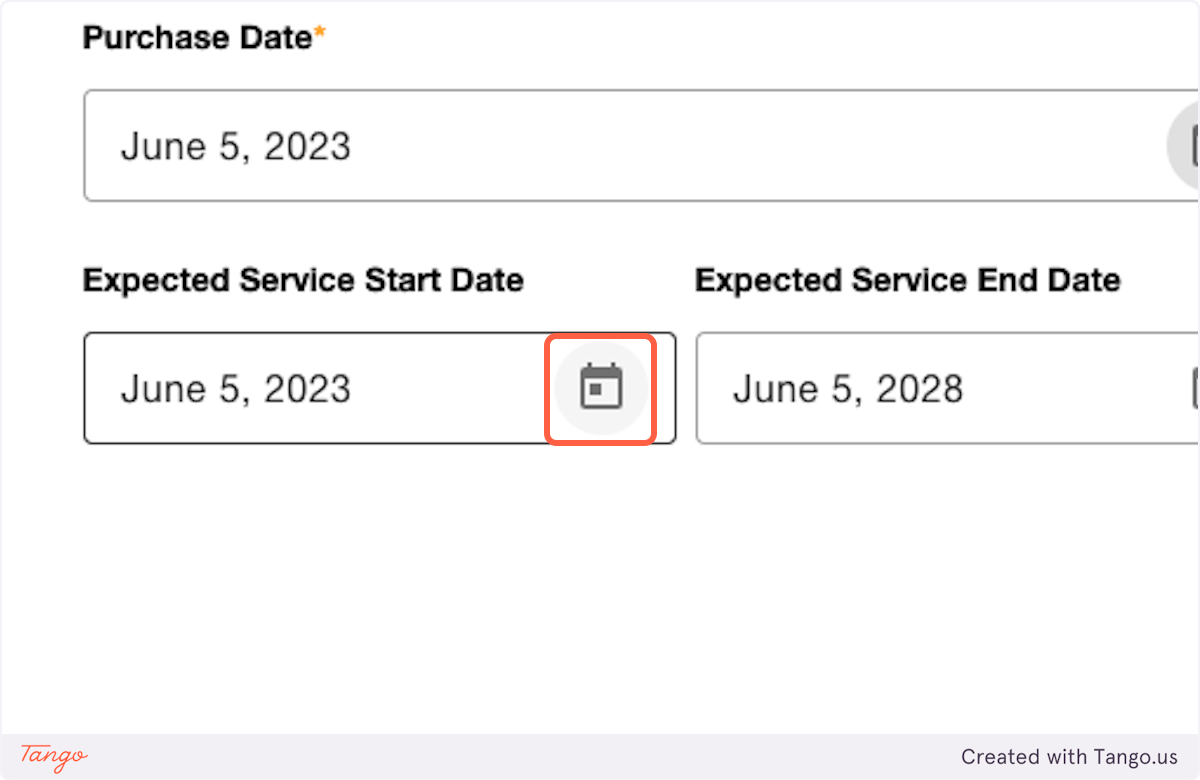 Optionally modify the service start date