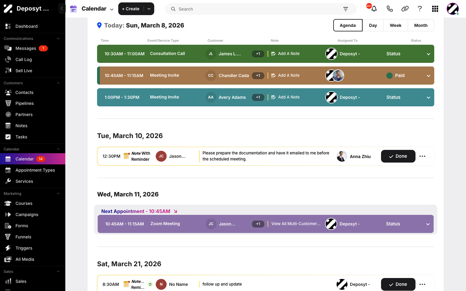 Step 2: On your calendar, find the note with a reminder.