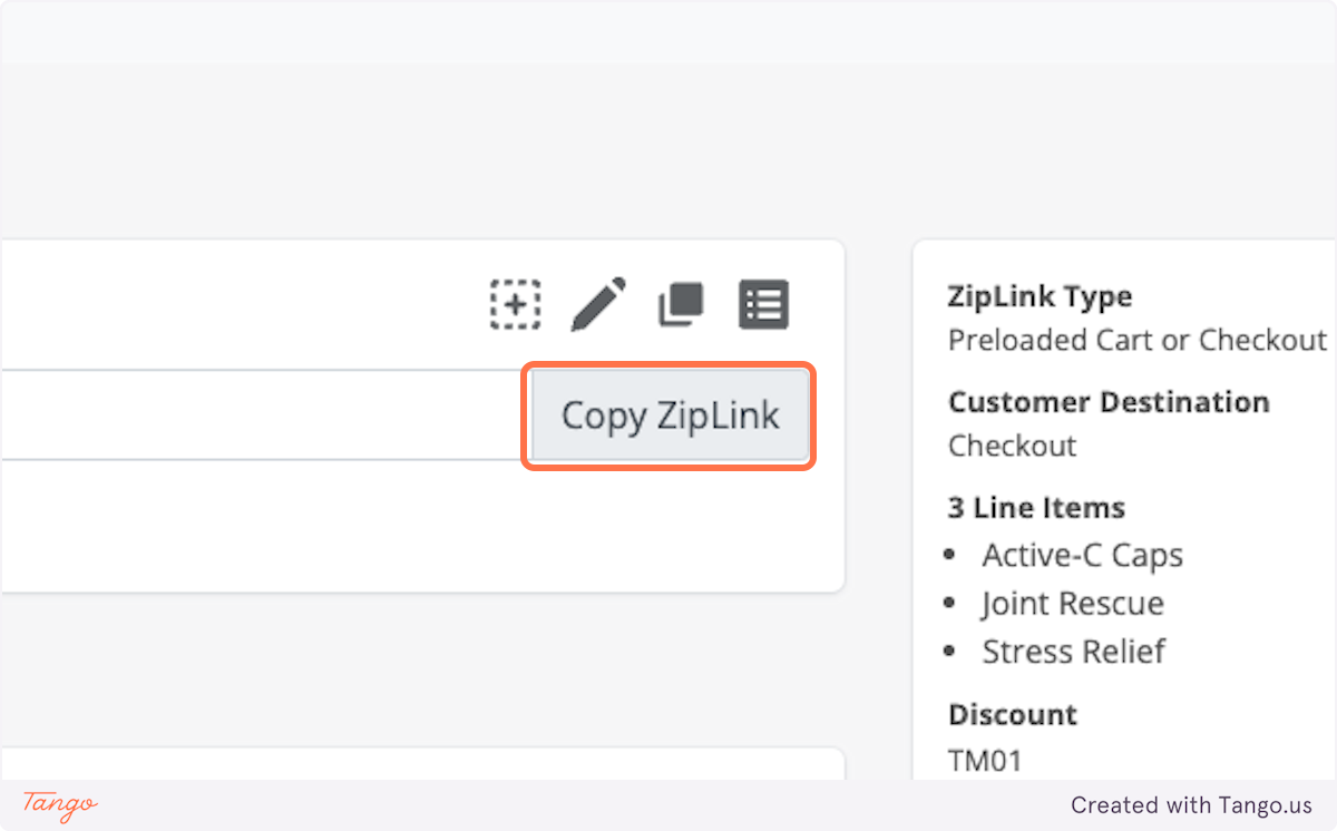 Click on Copy ZipLink