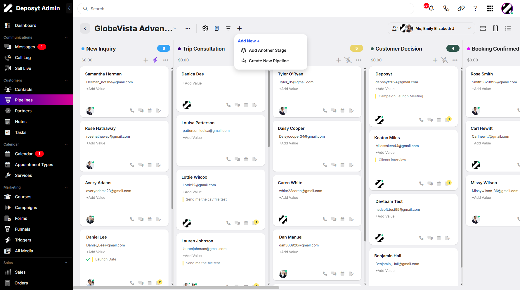 Step 6: A pop-up window will appear, where you can add another stage or create a new pipeline.