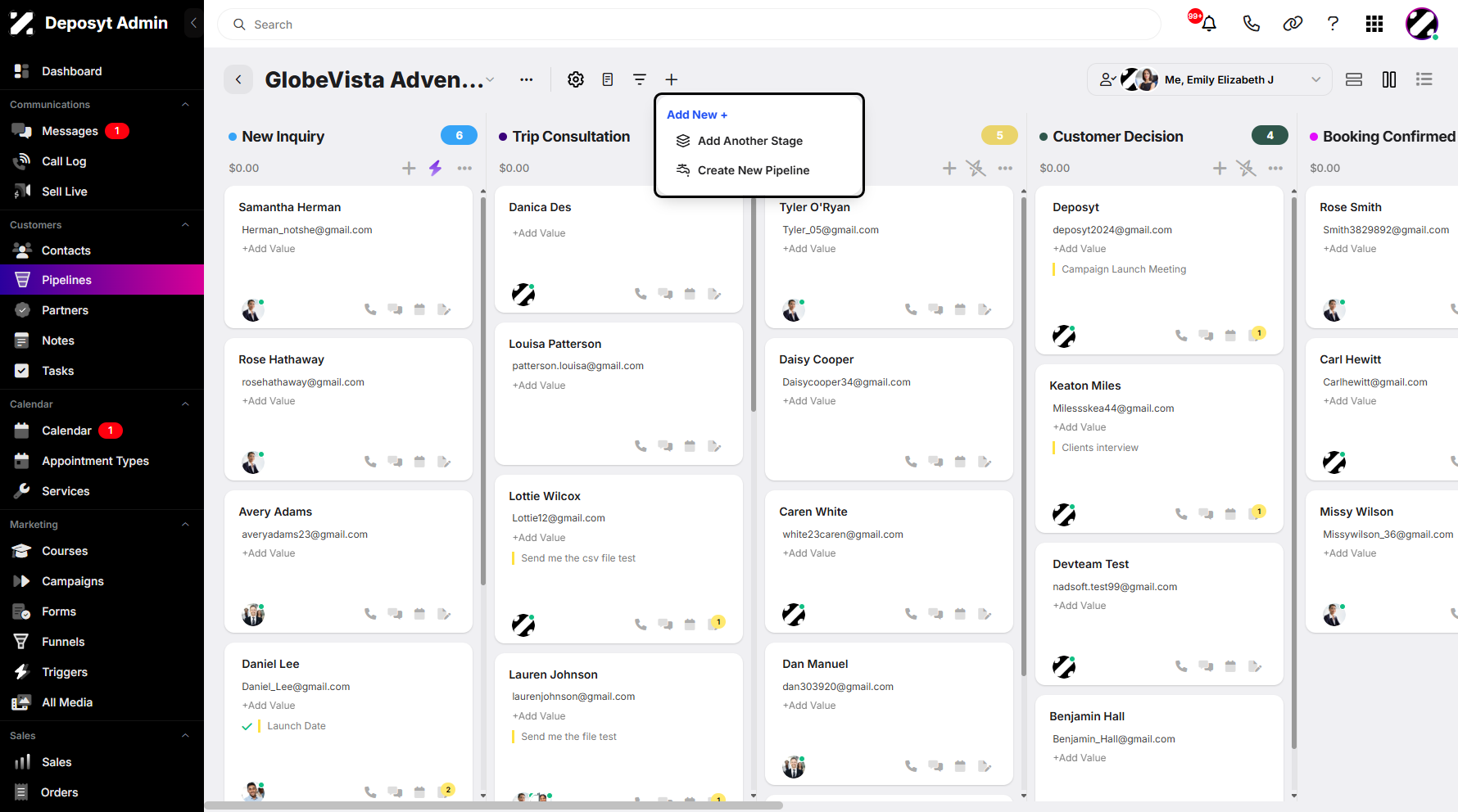 Step 6: A pop-up window will appear, where you can add another stage or create a new pipeline.