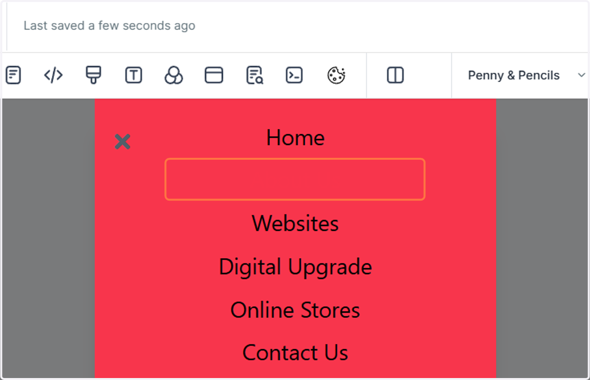 Check the mobile menu colour