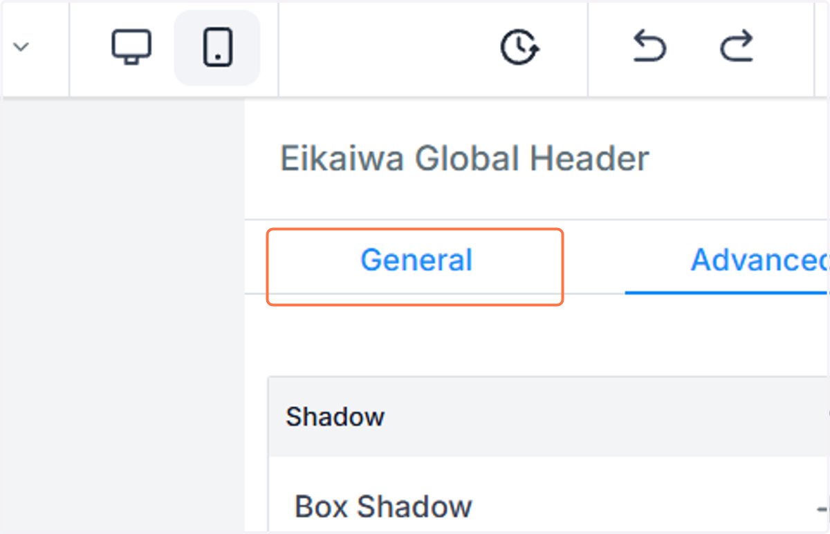 Click on General