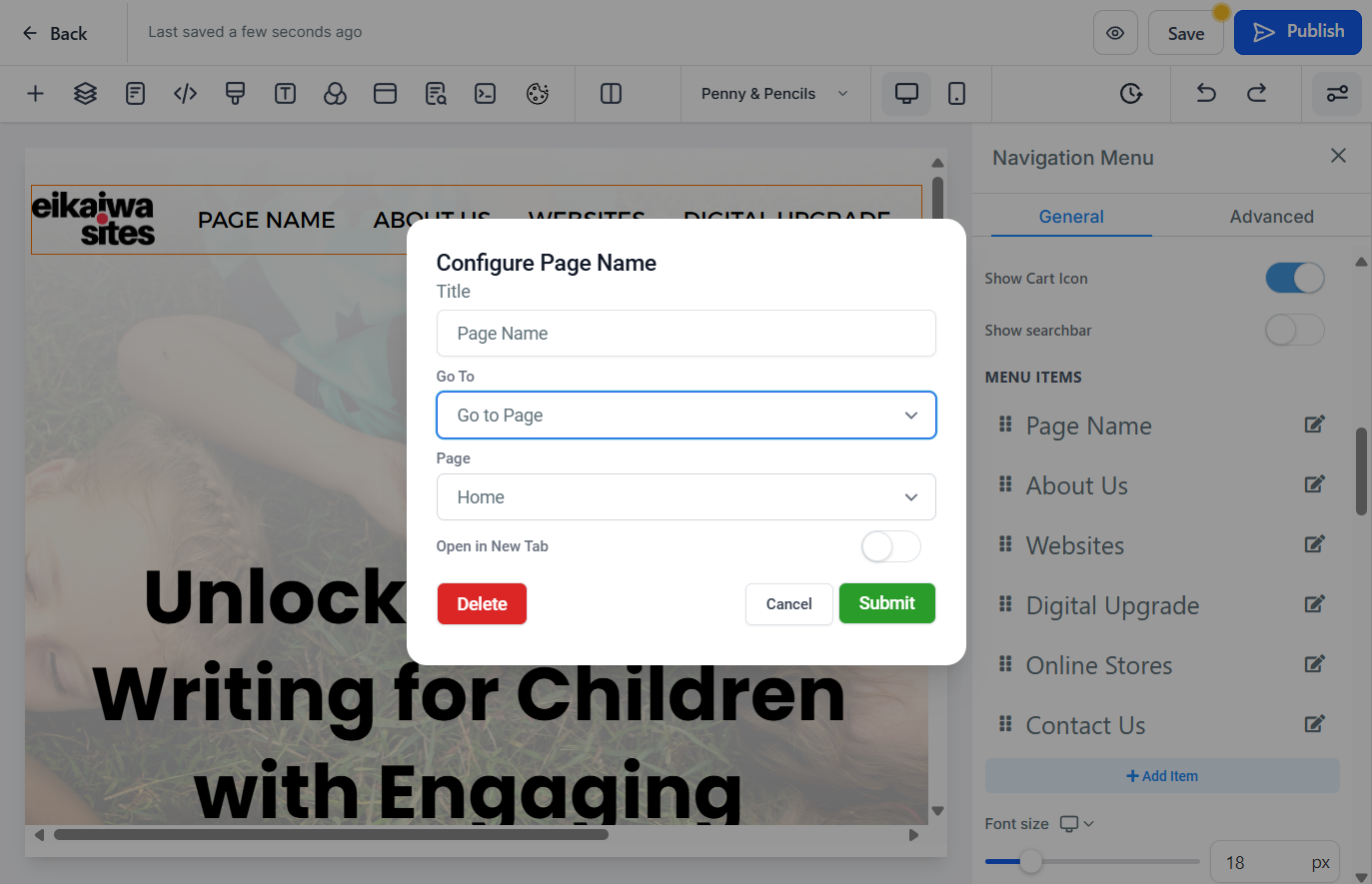 Option 2 - Select Go to Page