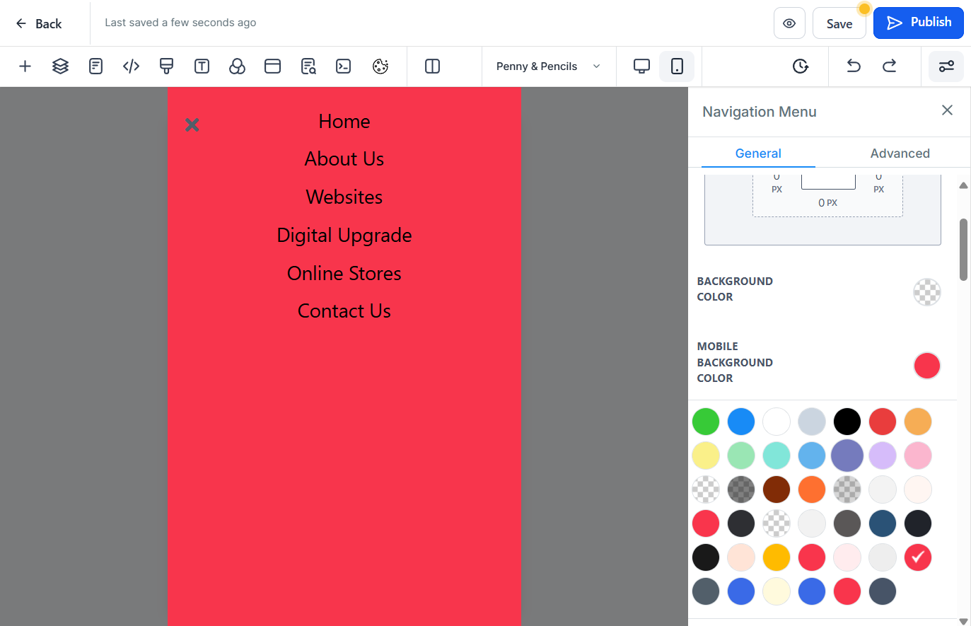 Click on a new colour