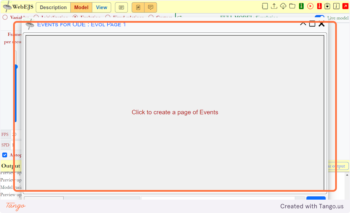 Click on "Click to create a page of Events"