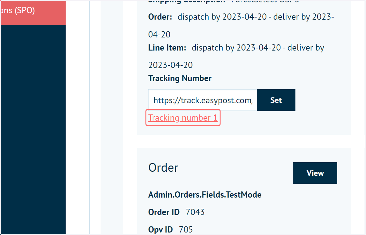 Tracking information can be accessed directly
