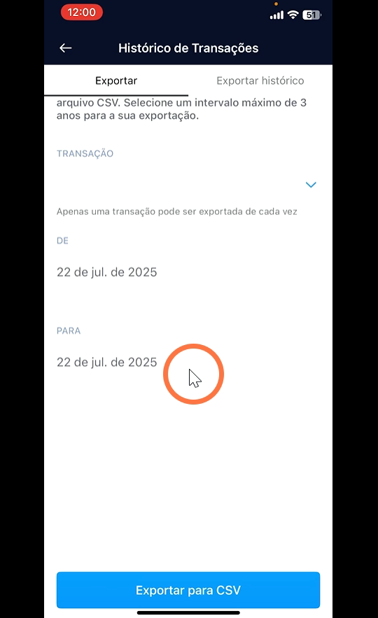 Escolha o período desejado