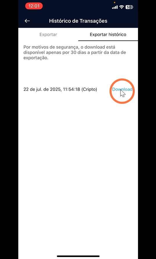 Assim que o arquivo estiver pronto, é só clicar em Download