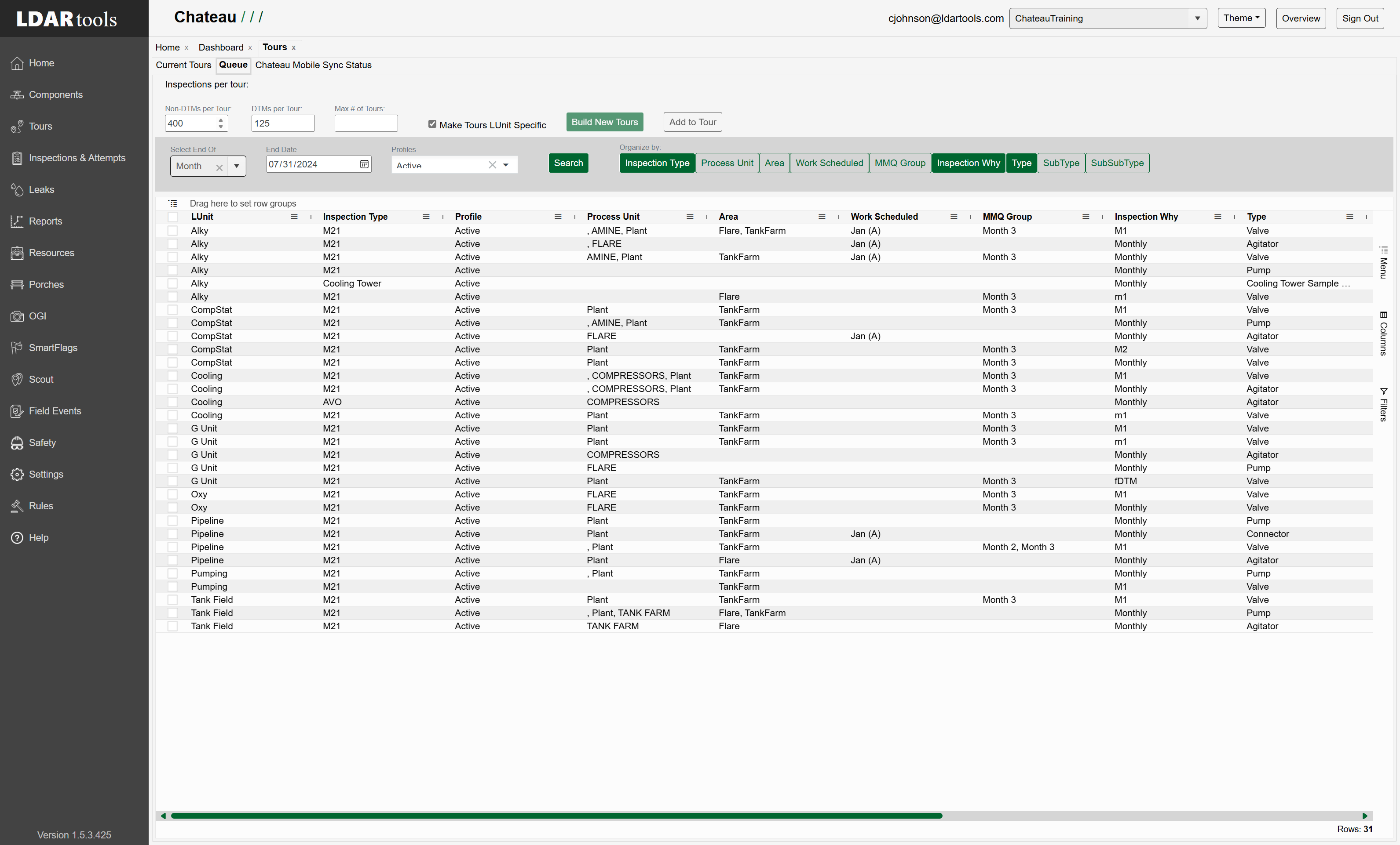 How many Normal to Monitor components do you want in a tour?