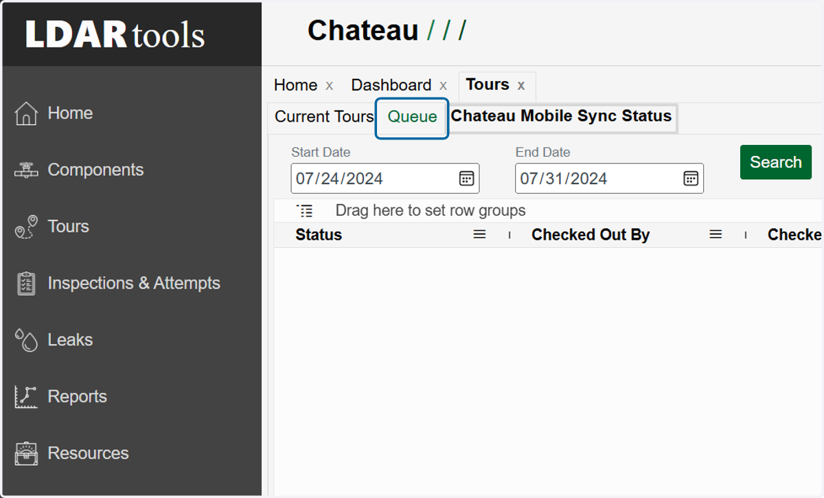Click on the Queue tab.