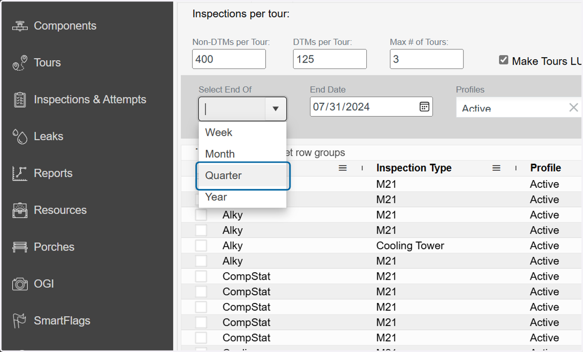 Use Select End of if you want to search for components by frequency. Click the X to clear this dropdown and ignore it if you don't.